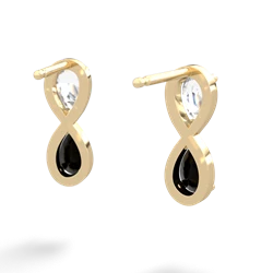 White Topaz Infinity 14K Yellow Gold earrings E5050