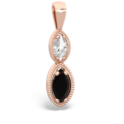 White Topaz Antique-Style Halo 14K Rose Gold pendant P5700