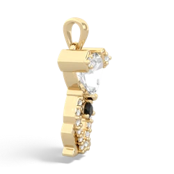 White Topaz Puppy Love 14K Yellow Gold pendant P5800