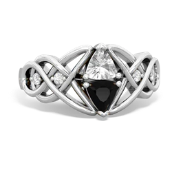 White Topaz Keepsake Celtic Knot 14K White Gold ring R5300