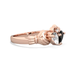 White Topaz 'Our Heart' Claddagh 14K Rose Gold ring R2388