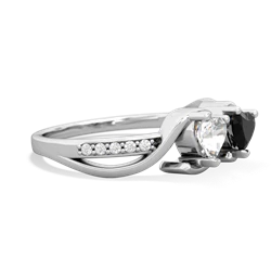 White Topaz Side By Side 14K White Gold ring R3090