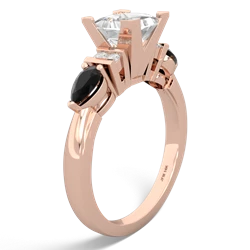 White Topaz 6Mm Princess Eternal Embrace Engagement 14K Rose Gold ring C2002