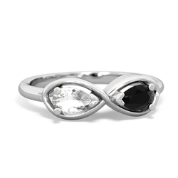 White Topaz Infinity 14K White Gold ring R5050