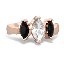 White Topaz Three Peeks 14K Rose Gold ring R2433