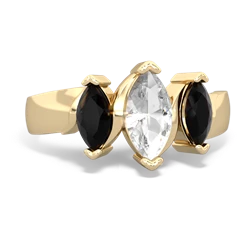 White Topaz Three Peeks 14K Yellow Gold ring R2433