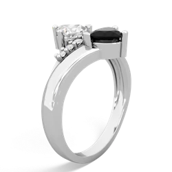 White Topaz Heart To Heart 14K White Gold ring R2064