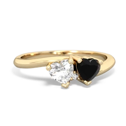 White Topaz Sweethearts 14K Yellow Gold ring R5260