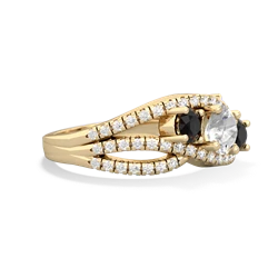 White Topaz Three Stone Aurora 14K Yellow Gold ring R3080