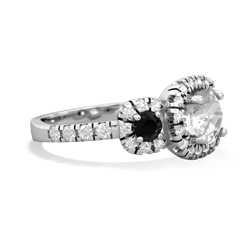 White Topaz Regal Halo 14K White Gold ring R5350