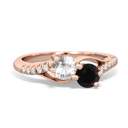 White Topaz Infinity Pave Two Stone 14K Rose Gold ring R5285