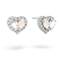 White Topaz Halo 14K White Gold earrings E7008