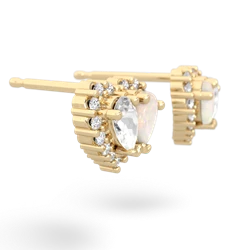 White Topaz Halo 14K Yellow Gold earrings E7008