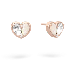 White Topaz 'Our Heart' 14K Rose Gold earrings E5072