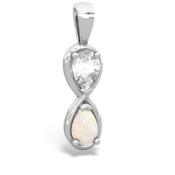 White Topaz Infinity 14K White Gold pendant P5050