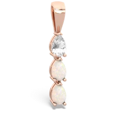 White Topaz Dew Drops 14K Rose Gold pendant P2251