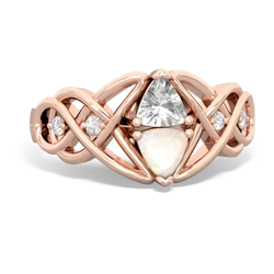 White Topaz Keepsake Celtic Knot 14K Rose Gold ring R5300