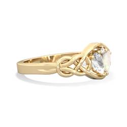 White Topaz Celtic Love Knot 14K Yellow Gold ring R5420