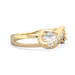 White Topaz Diamond Infinity 14K Yellow Gold ring R5390