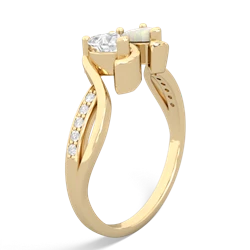 White Topaz Side By Side 14K Yellow Gold ring R3090