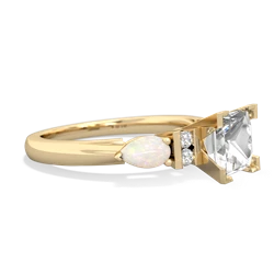 White Topaz 6Mm Princess Eternal Embrace Engagement 14K Yellow Gold ring C2002