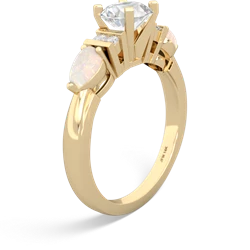 White Topaz 6Mm Round Eternal Embrace Engagement 14K Yellow Gold ring R2005