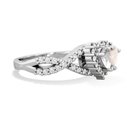 White Topaz Diamond Twist 'One Heart' 14K White Gold ring R2640HRT