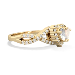 White Topaz Diamond Twist 'One Heart' 14K Yellow Gold ring R2640HRT