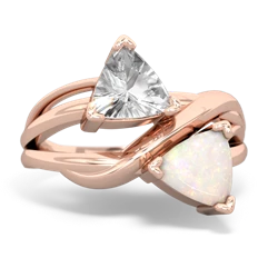 White Topaz Split Band Swirl 14K Rose Gold ring R2341