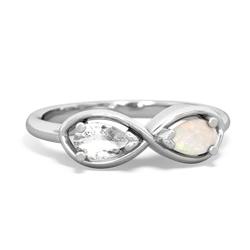 White Topaz Infinity 14K White Gold ring R5050