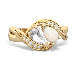 White Topaz Summer Winds 14K Yellow Gold ring R5342