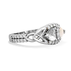 White Topaz Sparkling Celtic Knot 14K White Gold ring R2645