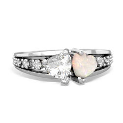 White Topaz Heart To Heart 14K White Gold ring R3342