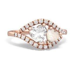 White Topaz Mother And Child 14K Rose Gold ring R3010