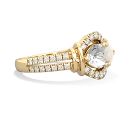 White Topaz Art-Deco Keepsake 14K Yellow Gold ring R5630