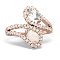 White Topaz Diamond Dazzler 14K Rose Gold ring R3000