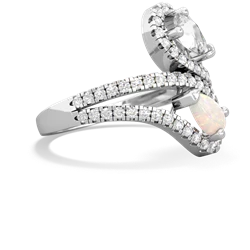 White Topaz Diamond Dazzler 14K White Gold ring R3000