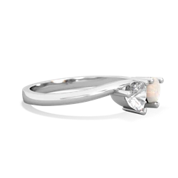 White Topaz Sweethearts 14K White Gold ring R5260