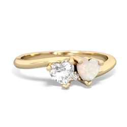 White Topaz Sweethearts 14K Yellow Gold ring R5260