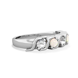 White Topaz Anniversary Band 14K White Gold ring R2089