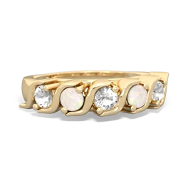 White Topaz Anniversary Band 14K Yellow Gold ring R2089