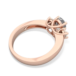 White Topaz Three Stone Oval Trellis 14K Rose Gold ring R4024