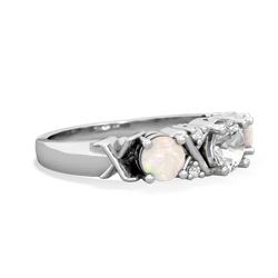 White Topaz Hugs And Kisses 14K White Gold ring R5016