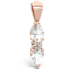 White Topaz Bowtie Drop 14K Rose Gold pendant P0865