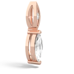 White Topaz Marquise Drop 14K Rose Gold pendant P5333