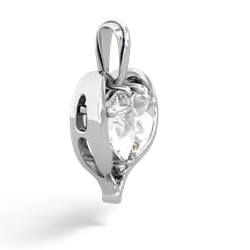 White Topaz Two Become One 14K White Gold pendant P5330