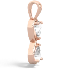 White Topaz Infinity 14K Rose Gold pendant P5050