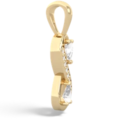 White Topaz Diamond Infinity 14K Yellow Gold pendant P5390