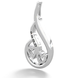 White Topaz Keepsake Curves 14K White Gold pendant P5450