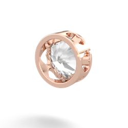 White Topaz 8Mm Slide 14K Rose Gold pendant P3788